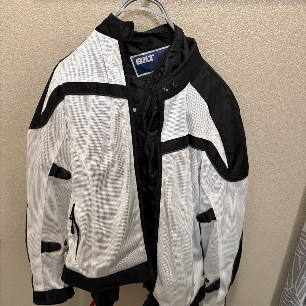 BILT Black and White Motorcycle Jacket